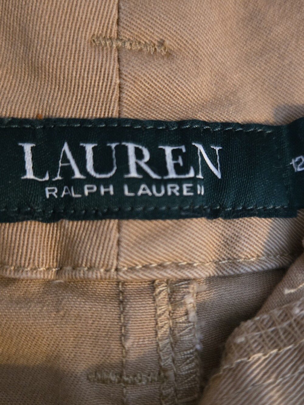 Lauren Ralph Lauren Classic High-Waist Khaki Tan Women’s Shorts Size 12 - Picture 8 of 10